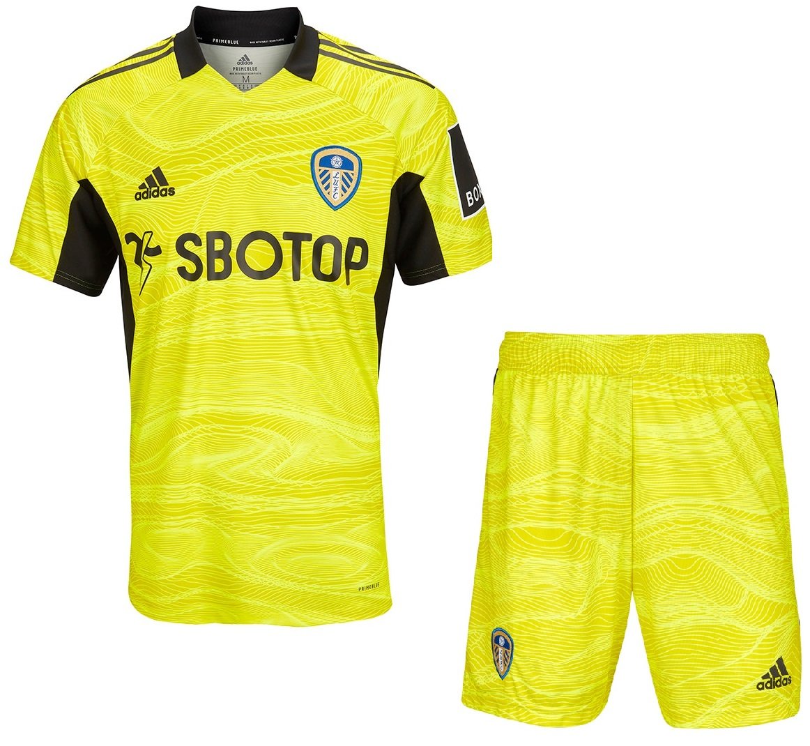 Kit infantil Goleiro II Leeds United 2021 2022 Adidas oficial